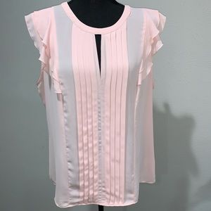EUC ELLE Keyhole peach sleeveless top Sz L